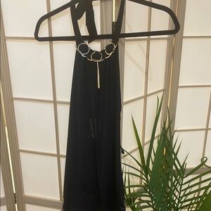 Elegant Black Halter Dress